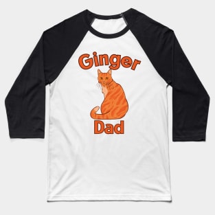 Ginger Cat Dad Baseball T-Shirt